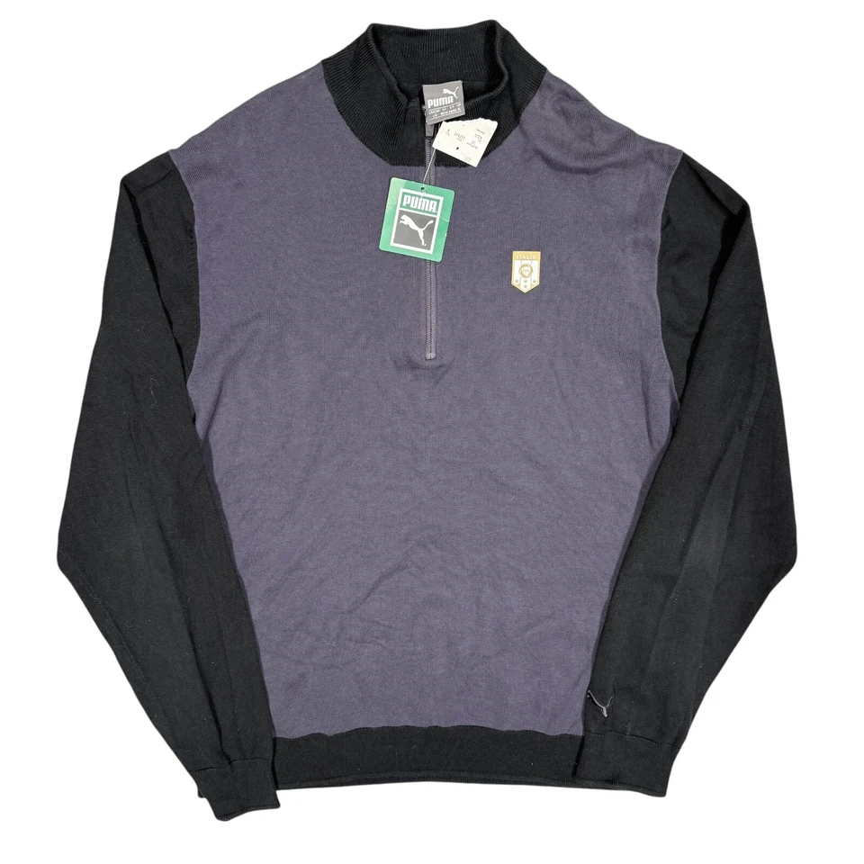 BNWT Puma Italia FIGC Knit Sweater 1/2 Half Zip 100% Cotton Large - Image 1 of 4