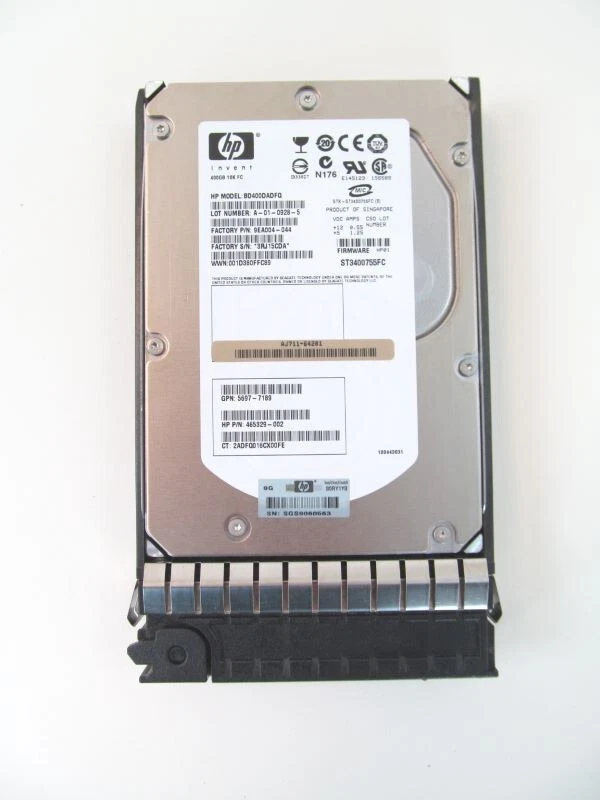 HP AJ711A 400GB 10000RPM 3.5" Fibre Channel EVA Hot-Swap Hard Drive - Image 1 of 1