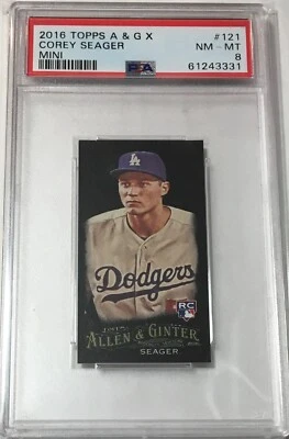 2016 Topps Allen & Ginter X PSA 8 Corey Seager Dodgers RC Mini Rookie #121 - Image 1 of 2