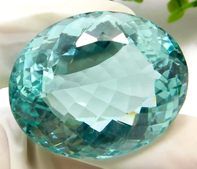 AAA+ 68.95 Ct. Large Madagascar Ocean Green Aquamarine Oval Cut Loose Gemstone - Image 1 of 4