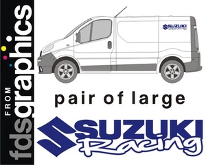 Pair of LARGE (700mm) Suzuki Racing van stickers/decals - Picture 1 of 1
