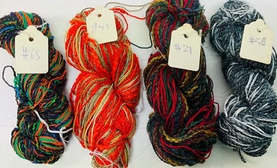 Lucci Yarns Tahiti Lot of 4 Samples Viscose/Wool/Cotton New No Labels #3 - Image 1 of 4