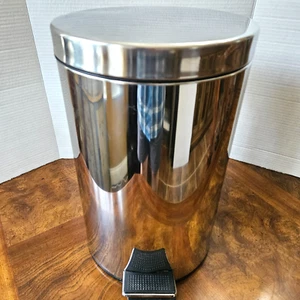 POLDER Stainless Steel Pedal Trash Can for Home, Bathroom, Kitchen, Very Good. - Picture 1 of 10