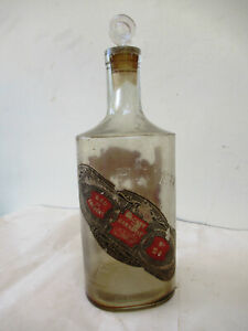L.T.Pever Paris Eau De Cologne France Glass Bottle With Cap Label Collectible F*