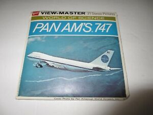 1970 VIEW-MASTER 3 reel set PAN AM AM's Airline 747 with story book & catalog