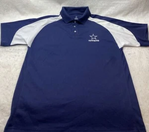 Dallas Cowboys Authentic  Mens Size M Blue White Embroidered Logo Polo Shirt - Picture 1 of 9