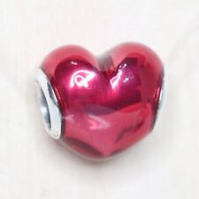New Authentic Pandora Charm IIn My Heart Fuchsia 791814EN62 W Tag & Suede Pouch