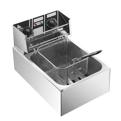 Friteuse 4L Edelstahl Frittöse 2500W Kaltzonen Elektro Fritteusen mit Timer - Bild 1 von 4