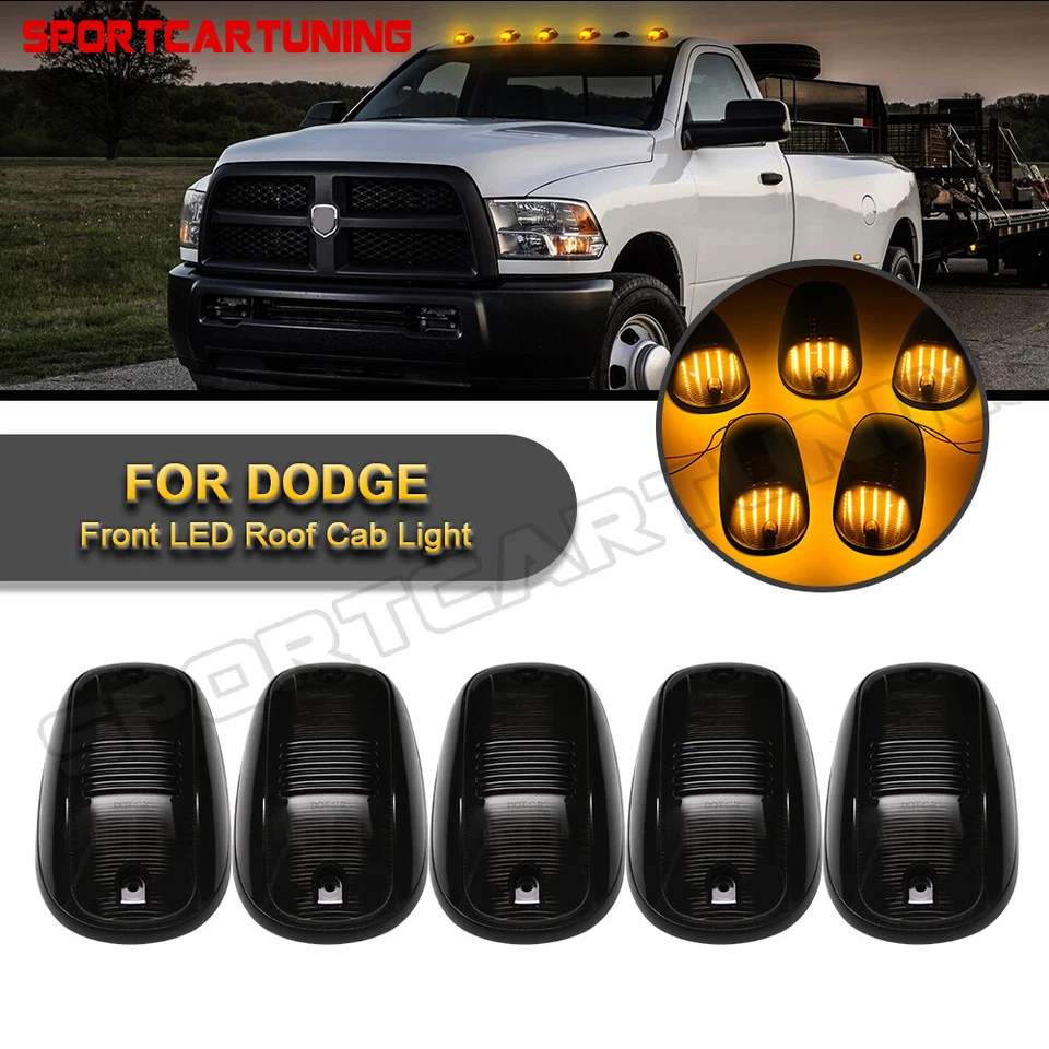 5xSmoked Rooftop Cab Running Marker Light LED 3000K for Dodge RAM 1500 2500 3500 - Image 1 of 4