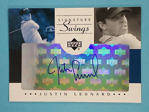 2002 Upper Deck SP Game Used Signature Swings AUTO Justin Leonard #SS-JL ⛳