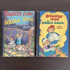 Raggedy Ann And The Golden Ring Book & In Cookie Land Book LOT of 2 1960 Vintage