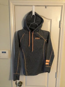 Pink Victoria's Secret Hoodie Heather  Gray W/ Orange Trim Women’s Sz XS - Picture 1 of 4