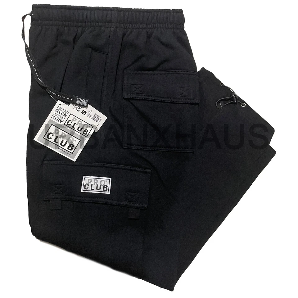PRO CLUB MEN'S FLEECE CARGO SWEATPANTS HEAVYWEIGHT *5 COLORS  XS-3XL - Image 1 of 1