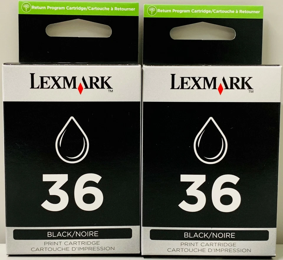 New Genuine Lexmark 36 2PK Ink Cartridges Box X Series X4650 X3650 - Image 1 of 2