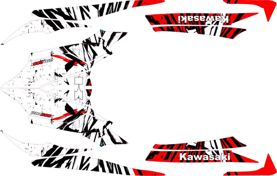 Kawasaki Ultra 300X graphics kit decals jet ski wrap kit D4 Full - Image 1 of 1