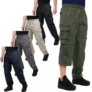Herren 3 in 1 Hose Zip Fly Combat Cargotasche Sommer Jogginghose Shorts Pants - Bild 1 von 37