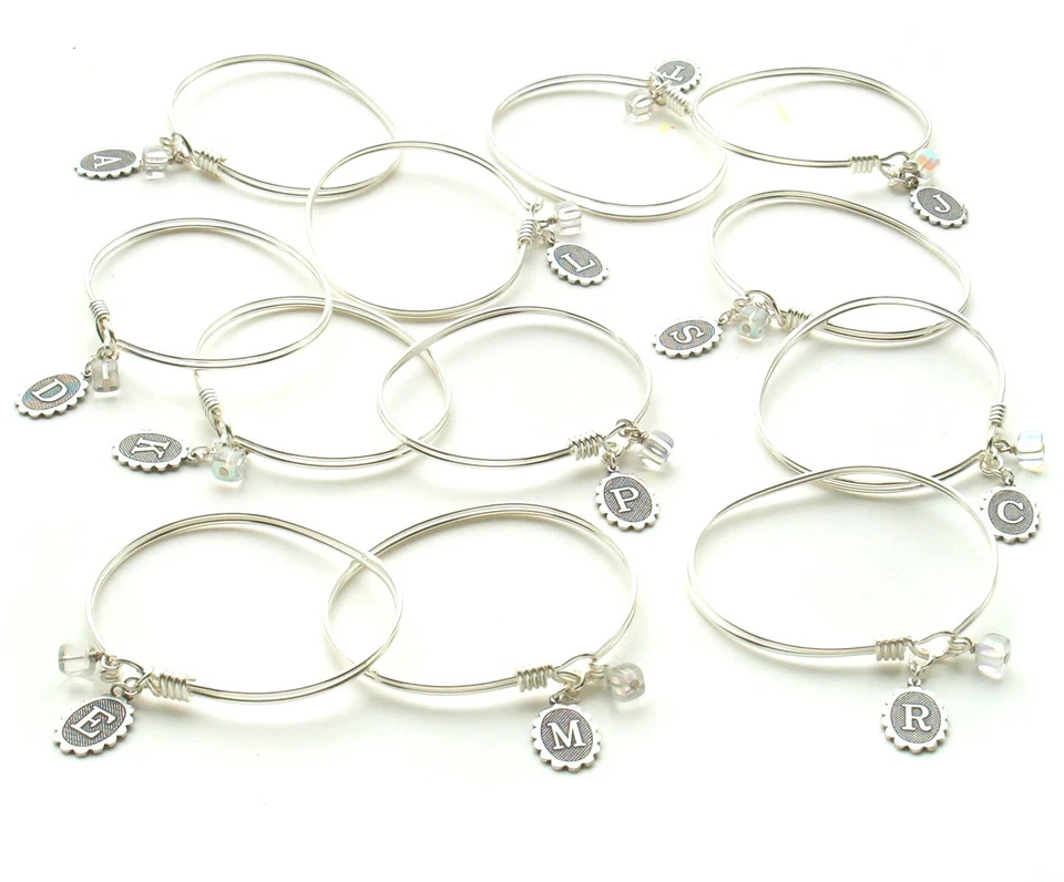 PULSERA BRAZALETE ARTE MÁXIMO Pequeña Inicial Gancho Ojo John Wind Circa 1985 Joyería Foto 1 de 1