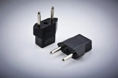 Travel Adapter Europe Plug 2 pin to USA Outlet Converter American socket 125V 6A - Image 1 of 4