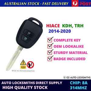 For Toyota Hiace Remote Key 2 Button 2014 2015 2016 2017 2018 2019 2020 2021 - Foto 1 di 4