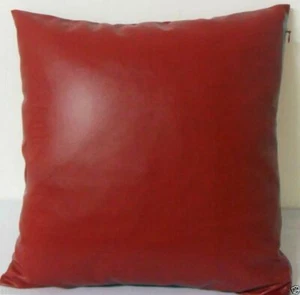 Pillow Cover Home Decorative Handmade Genuine Leather Cushion Cover Red - Picture 1 of 1