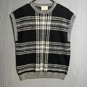 Pendleton Sweater Mens Large Black White Vest  Pullover Wool Knit Adult Casual - Picture 1 of 7