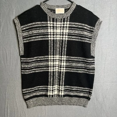 Pendleton Sweater Mens Large Black White Vest  Pullover Wool Knit Adult Casual - Image 1 of 4