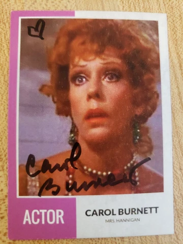 Carol Burnett Custom Signed Card - Mrs. Hannigan From Annie Cover