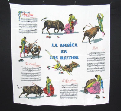 DE COLECCIÓN AÑOS 50 60 LA MÚSICA LOS RUEDOS CANCIONES TAURINAS ESPAÑOLAS BUFANDA SEDA? 29 3/4 Foto 1 de 4