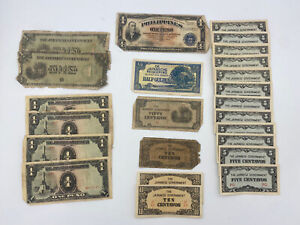 WW2 Japanese Govt Phillipino Currency Peso Centavos Bank notes