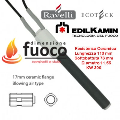 HT CANDELETTA RESISTENZA CERAMICA PER STUFA PELLET RAVELLI ECOTECK EDILKAMIN 1070