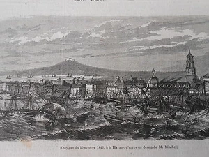 Gravure 1847 - Ouragan à La Havane - Picture 1 of 1