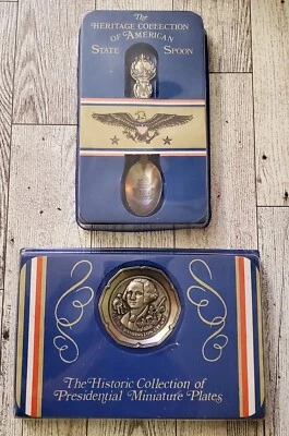 The Heritage Collection Of American State Spoon & Presidential Minature Plate - Image 1 of 4