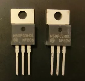 2 piezas OnSemi MTP50P03HDLG canal P MOSFET 30V 50A 30W orificio a través TO-220 - Imagen 1 de 2