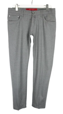 JACOB COHEN J622 Tailored Trousers Men's W33 Wool Cashmere Melange Grey - Image 1 of 4