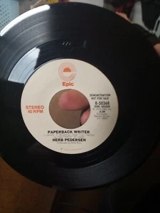 45 RPM PROMO  Herb Pedersen - Paperback Writer  Vinyl Record Single  - Picture 1 of 6