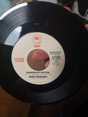 45 RPM PROMO  Herb Pedersen - Paperback Writer  Vinyl Record Single  - Image 1 of 4