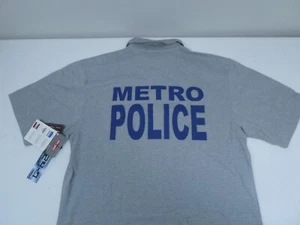 TRU-SPEC 24-7 SERIES MEN MED SHORT SLEEVE POLO SHIRT HEATHER GRAY "METRO POLICE" - Picture 1 of 3