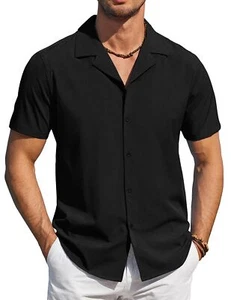Beach Shirts for Men Short Sleeve Button Down Shirts Casual Summer Beach Line... - Picture 1 of 5
