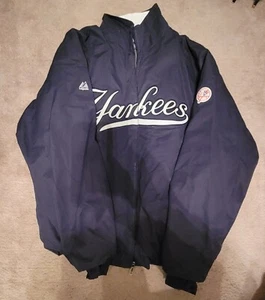 New York Yankees MLB Majestic Therma Base Azul Cremallera Completa Chaqueta Para Hombre EXTRA GRANDE - Imagen 1 de 4