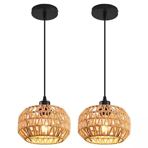 Rattan Woven Pendant Light Fixture Bohemian Chandelier Hanging Light Boho Lam... - Picture 1 of 8