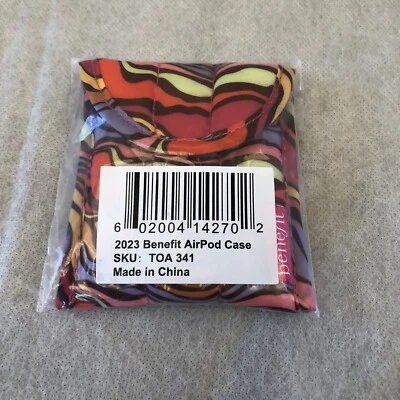 AirPod Case Soft Pouch Benefit Cosmetics Headphones Earbuds Colorful Holder New - Image 1 of 4