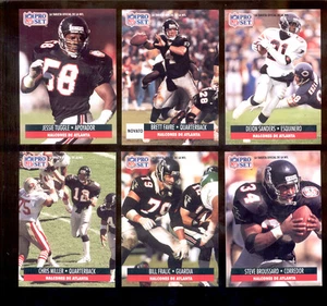 Juego de Halcones Atlanta Españoles 1991 Deion Sanders Chris Miller Brett Favre Rookie - Imagen 1 de 1