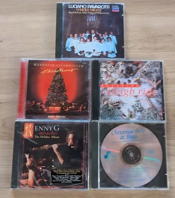 CHRISTMAS CD Lot Of 5 Kenny G Pavarotti Mannheim Steamroller Foto 1 de 2