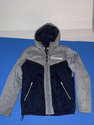 Puma BMW Motorsport Hooded Puffer Jacket Mens Blue Gray Medium Germany Coat - Image 1 of 4
