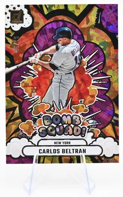 Donruss Carlos Beltrán Bomb Squad Purple Ice 2025 46/99 NY Mets SP Inserto Foto 1 de 2