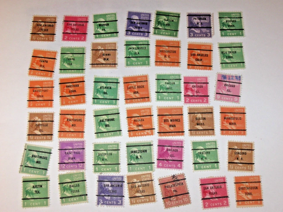 42-US 50S PRESIDENTES PRECANCELACIÓN OFICINA BONITA MEZCLA TODOS DIFERENTES Foto 1 de 1