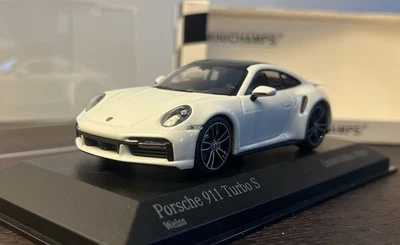 Porsche 911 Turbo S 992 Minichamps 1 43 White Weiss, Silver Wheels!1 Of 200!Rare - Immagine 1 di 4