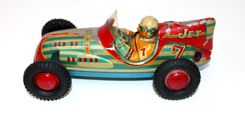 Vintage Marusan Japan Tin Jet Racer Racing Car 8.5" Friction 50s - Image 1 of 4