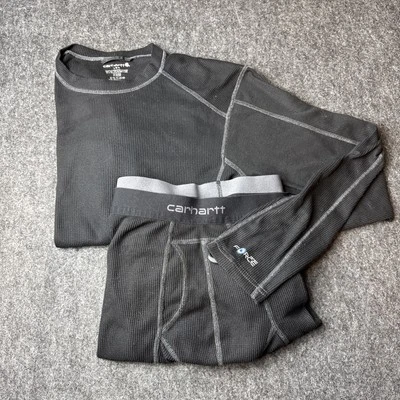 Pantalón Carhartt Para Hombre Force Peso Medio Waffle Capa Base Y Top Negro L Foto 1 de 4