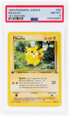 1999 Pokemon Jungle Pikachu 1st Edition #60 PSA 8 - Image 1 of 2